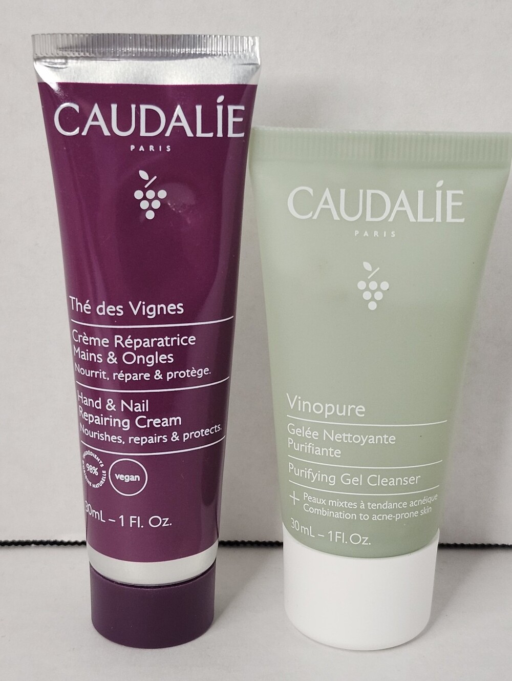 Caudalie Hand & Nail Repairing Cream & Vinopure Purofying Gel Cleanser